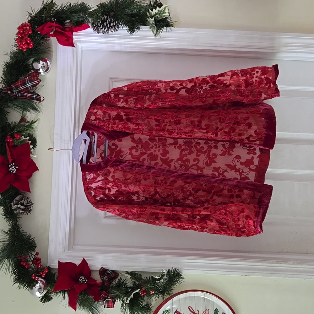 Elegant Chicos Red Jacket as shown size 2 = a Lg